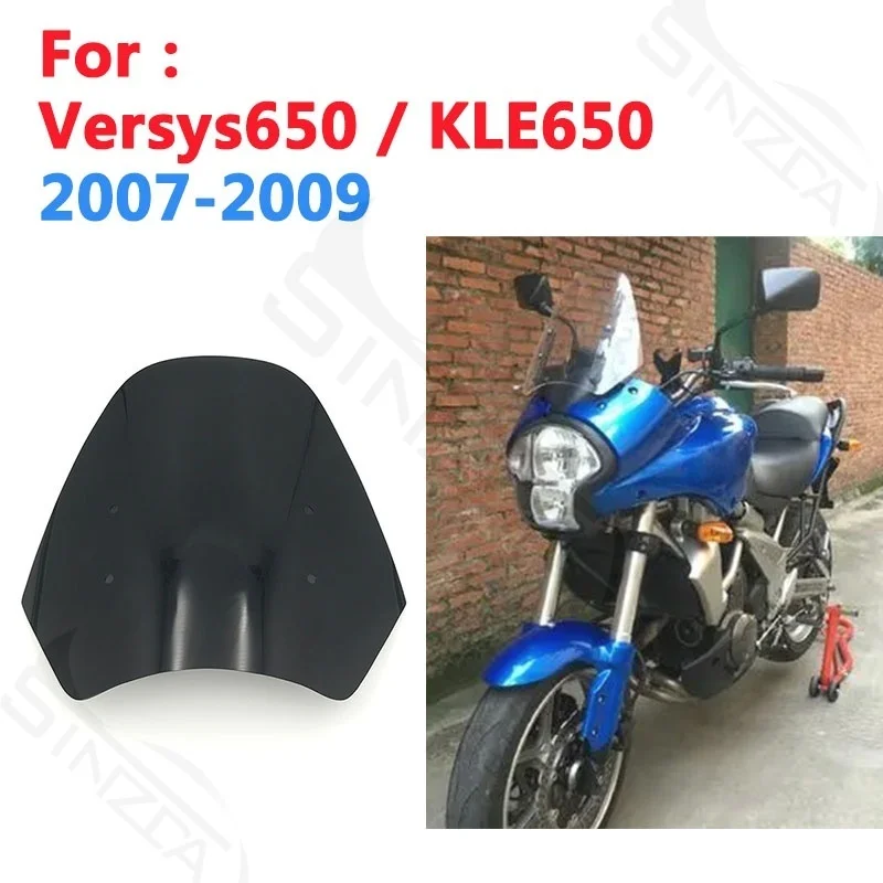 

For VERSYS650 KLE650 07-09 Front Glass Versys KLE 650 2007 2008 2009 Windshield Windscreen Wind Deflectors Black