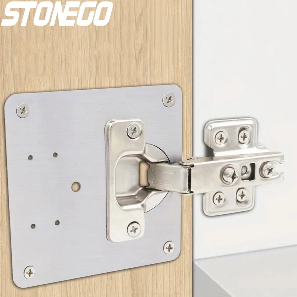 Rust Resistant Steel Cabinet Hinge Repair Plate Reinforcement Damaged Door Fix 1 2 4Pcs Heavy Duty Hardware