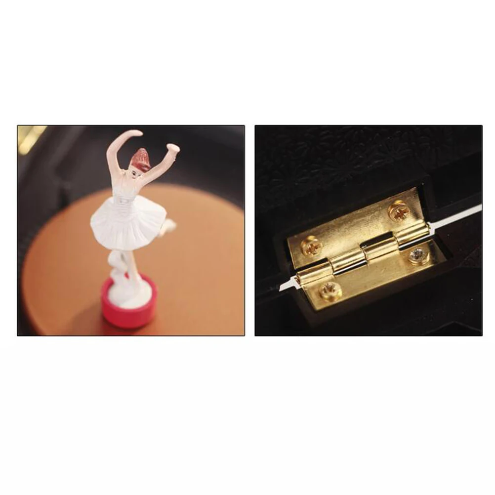 

Music Box Jewelry Box Classical Dresser Design Hard Plastic Strong Elegant Decorative 3D Space for Little Girls Red