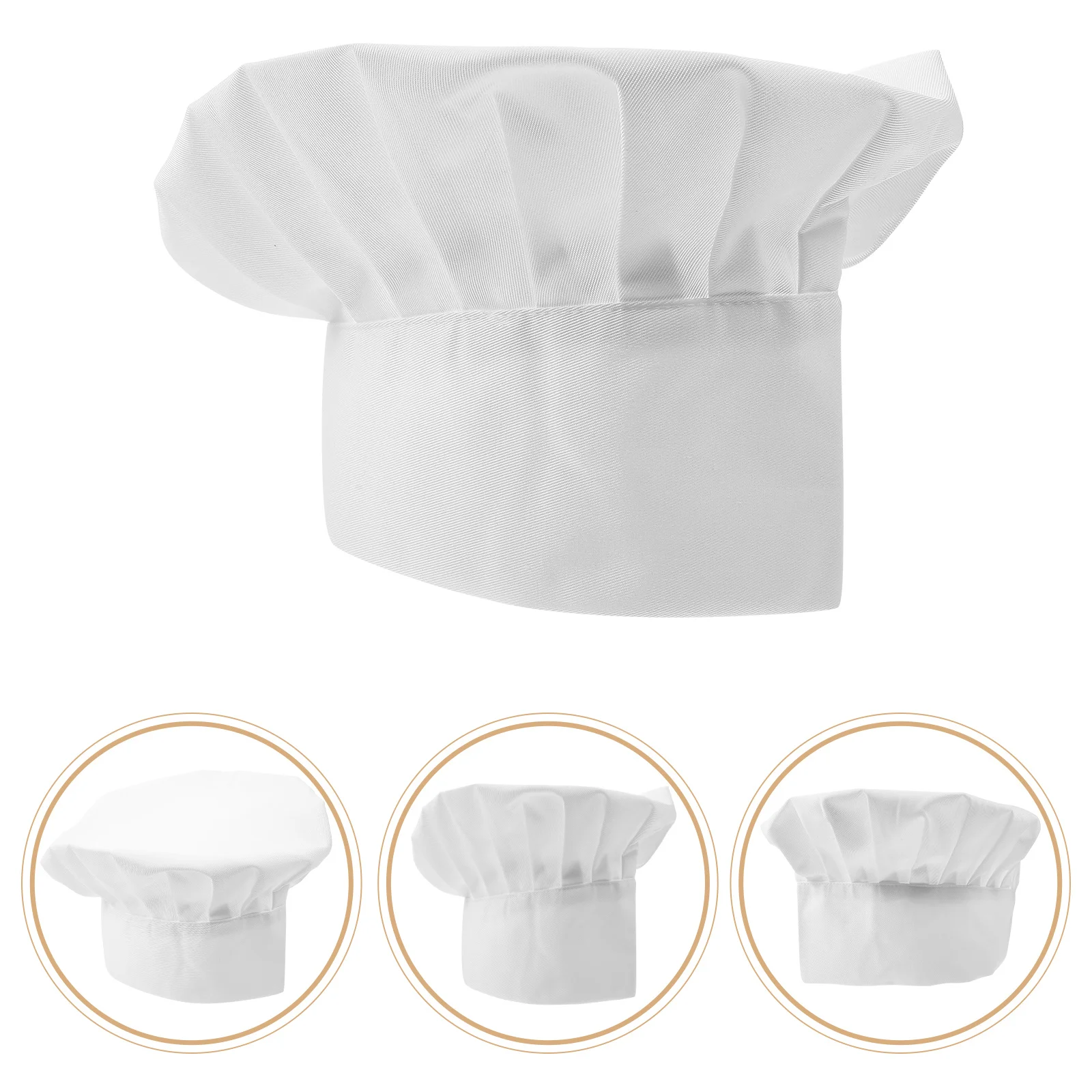 Chef Hat Unisex Cotton Cloth Kitchen Cooking Cap Moisture Absorbent Elastic For Restaurant Bakery Cooks Waiters