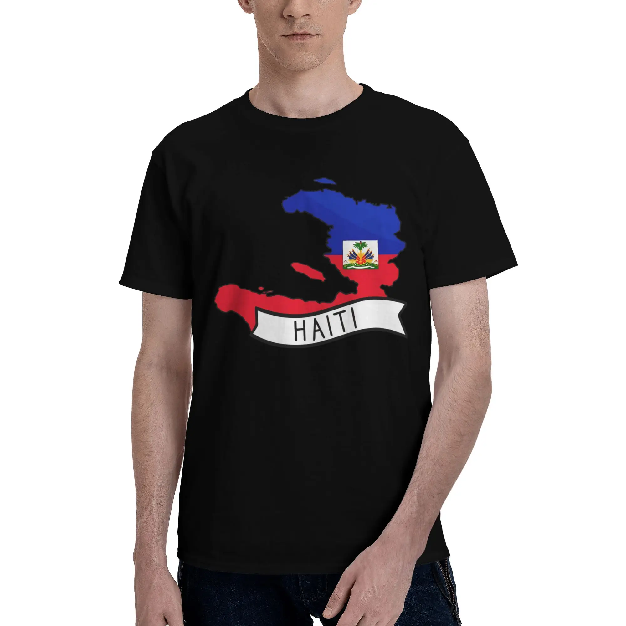 Men Women Haiti Flag Shirt Pure Cotton New Arrival Tee Shirts  Clothing Outfits