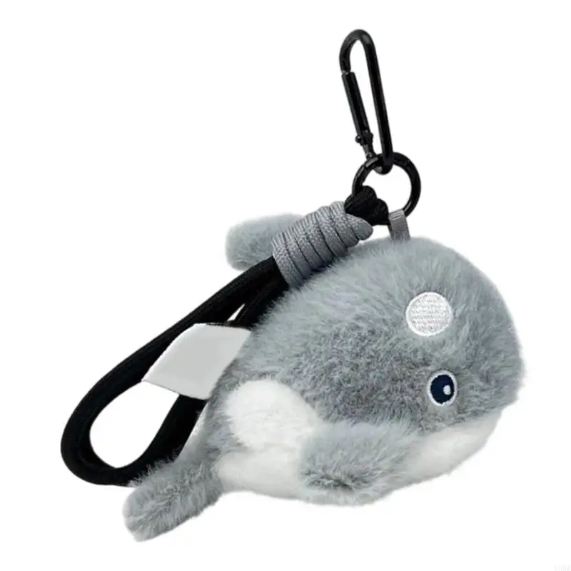 Y3NE Dolphin Themed Plush Keychain Charm For Keyrings Stylish And Functional