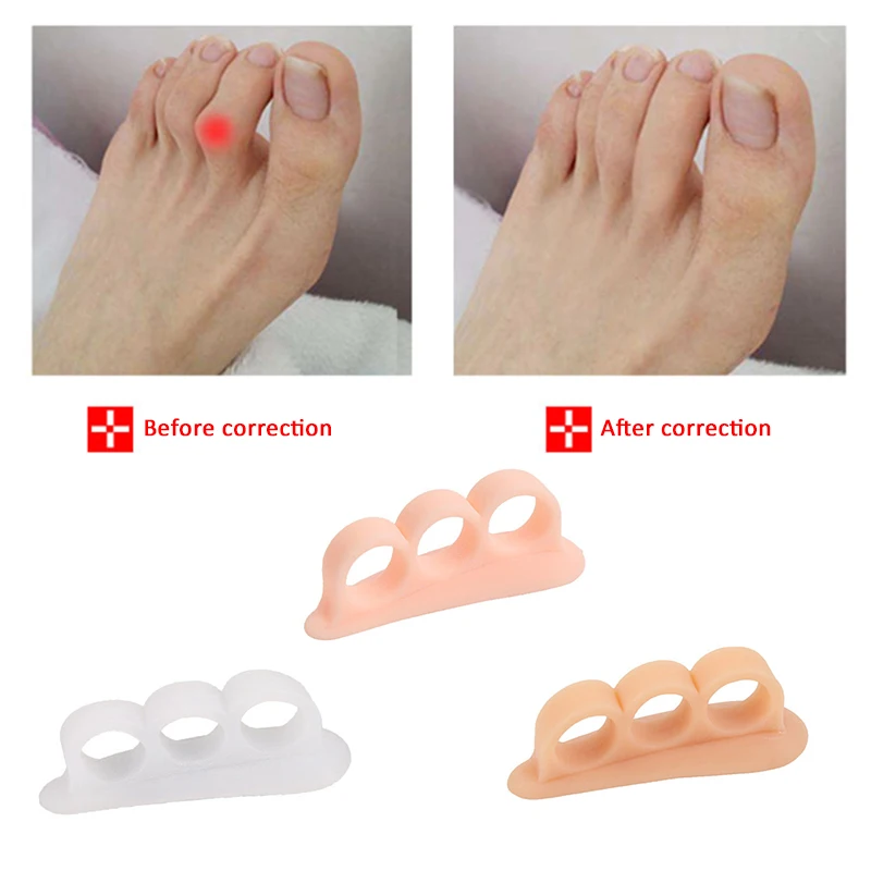 =Silicone Gel Hammer Toe Straightener Corrector for Curled Toes Hallux Valgus Feet Foot Care Bunion Adjuster Tool