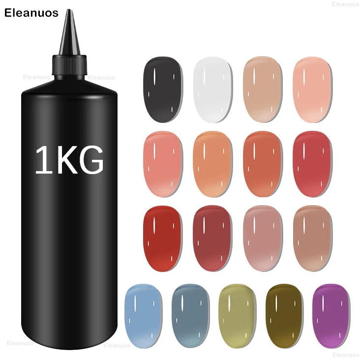 Eleanuos Wholesale 1kg No Wipe Top Coat Super Quality Soak Off UV LED Rubber Base Refill Matte Top Professional Nail Salon Use