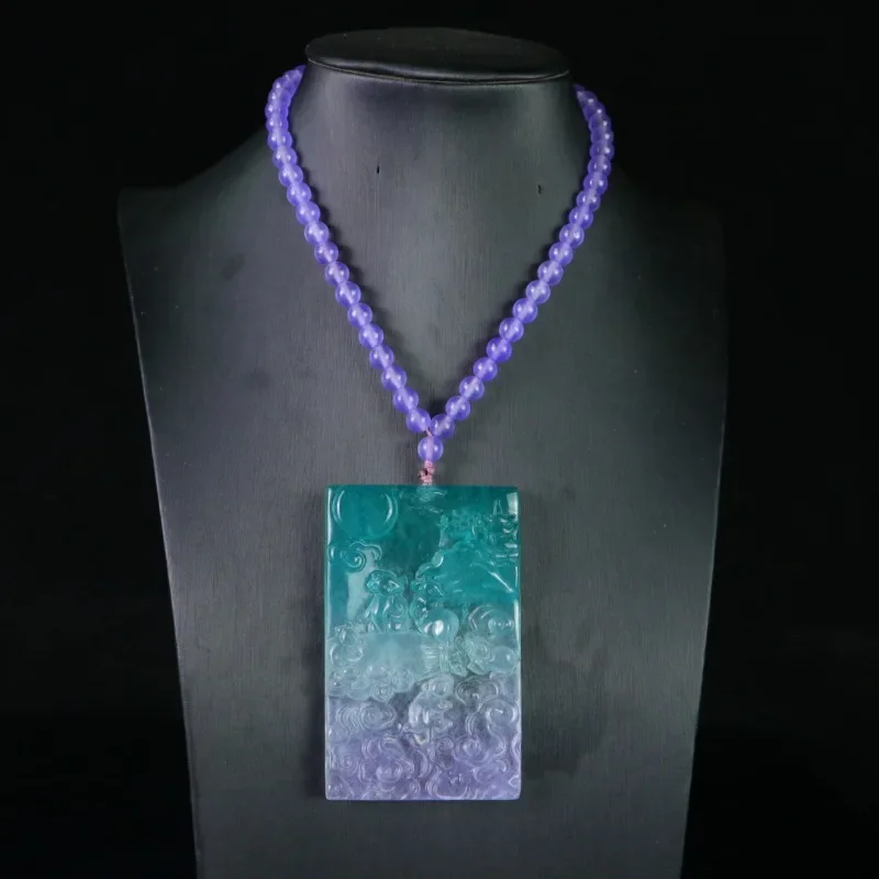 

Natural High-ice Quartzite Jade Pendant, Unisex Brand Necklace