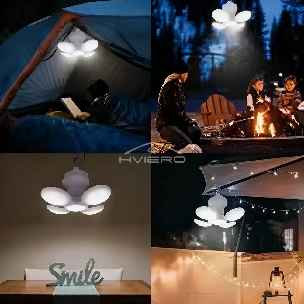 USB Charging Hang Lamps Solar Football Lights LED Folding Night Market Stall Lighting Home Emergency Power Outage Outdoor Bulbs