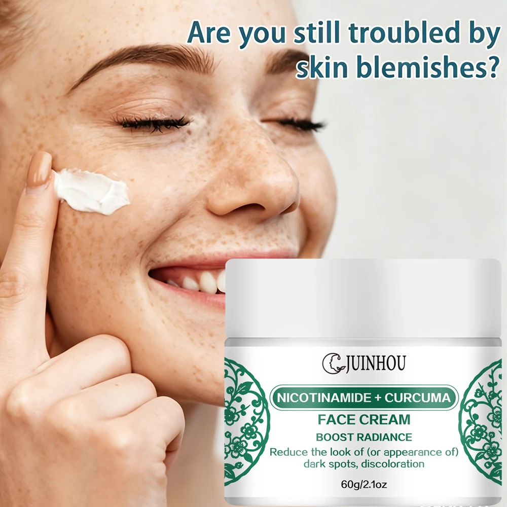 JUINHOU Crema Facial Iluminadora con Niacinamida y Cúrcuma, Hidratante Anti-Manchas, Fórmula Suave para Piel con Tono Desigual, para Todo Tipo de Piel