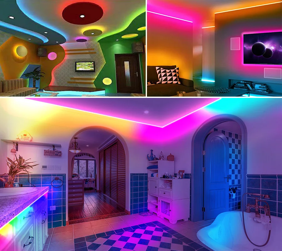 Tira de luces Led Rgb para habitación de niños, tira de iluminación de 5M, 12V, Wifi, 18/5050, 30/60