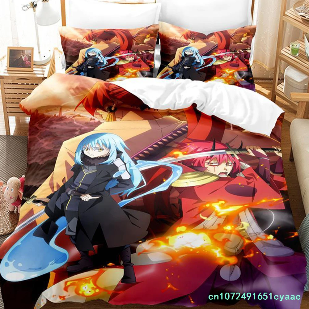 Time I Got Reincarnated As A Slime Bedding Set Single Twin Full Queen King Size Bed Set Adult Kid Bedroom Duvetcover Sets Anime