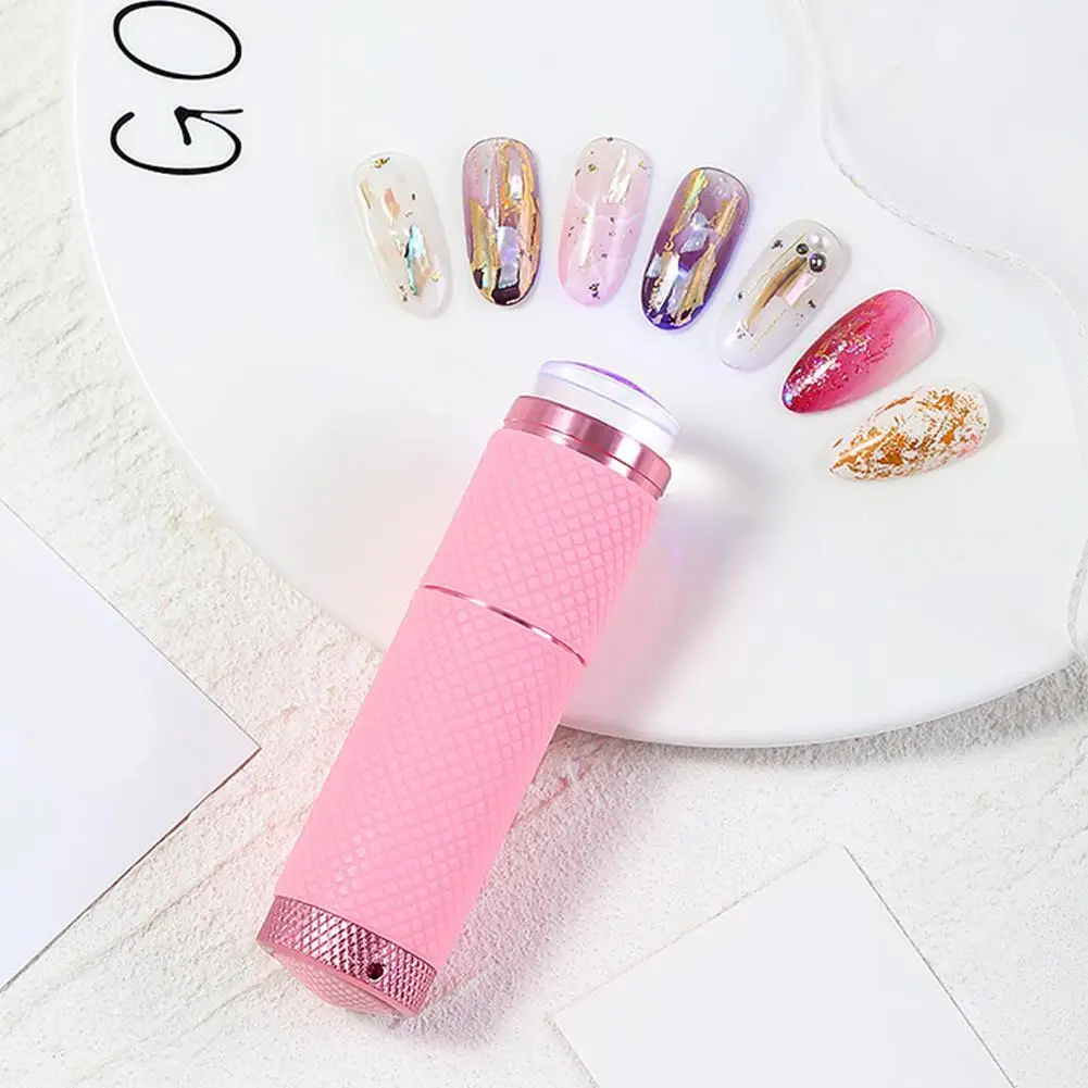 Mini lámpara UV de mano para arte de uñas, luz UV con cabezal de estampador de silicona, estampado de esmalte de sello, secado rápido