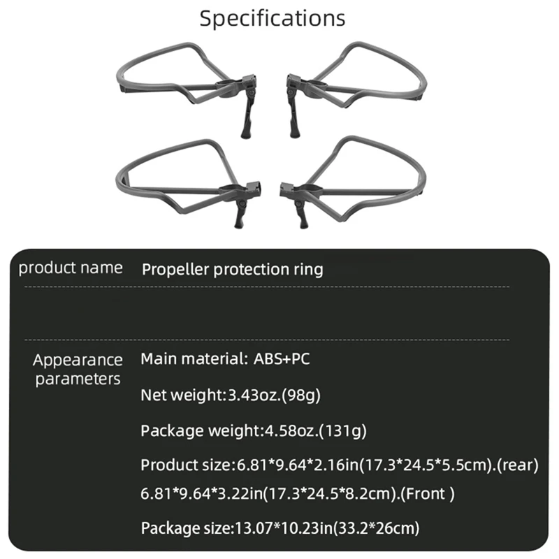 Protector de Hélice para Dron, cubierta de hélice, reemplazo de jaula protectora de Instalación rápida para Mavic 3 Pro