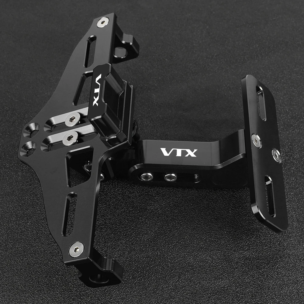 FOR HONDA VTX1300 VTX 1300 VTX 1800 VTX1800 Moto Turn Signal LED Light Bracket Adjustable License Number Plate Holder Frame