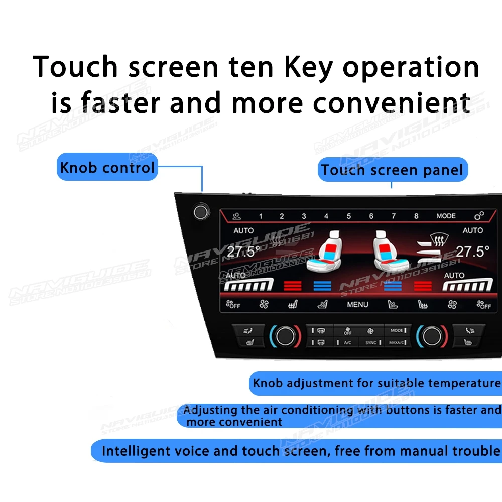 NAVIGUIDE 10.25'' For BMW X5 F15 X6 F16 2014 2015 2016-2018 Panel Air Touch LCD Screen Condition Seating Voice Control Climate