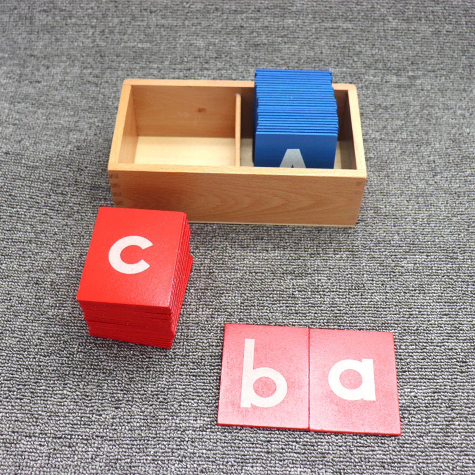 Alfabet Abc Flash Cards Houten Herkenning Voorschoolse Schuurpapier Engelse Letters