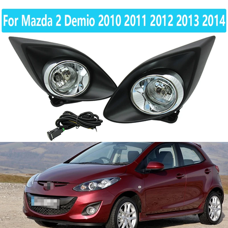 For Mazda 2 Demio 2010 2011 2012 2013 2014 1set Front Fog Lights Car Styling Spot Light Fog Lamps With Switch