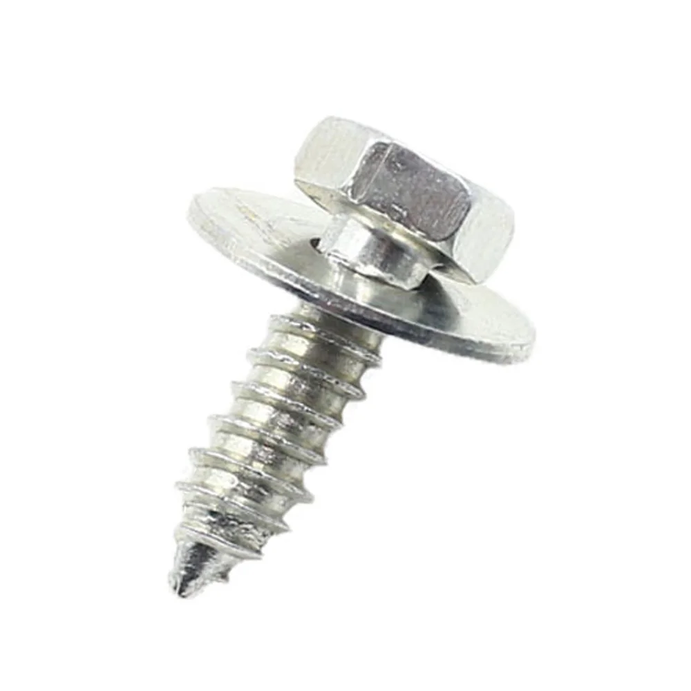 10Pcs Car Fender Screw Galvanized Silver Metal Rivet Body Interior Trim Panel Cross Hex Bolts Fastener Rivets