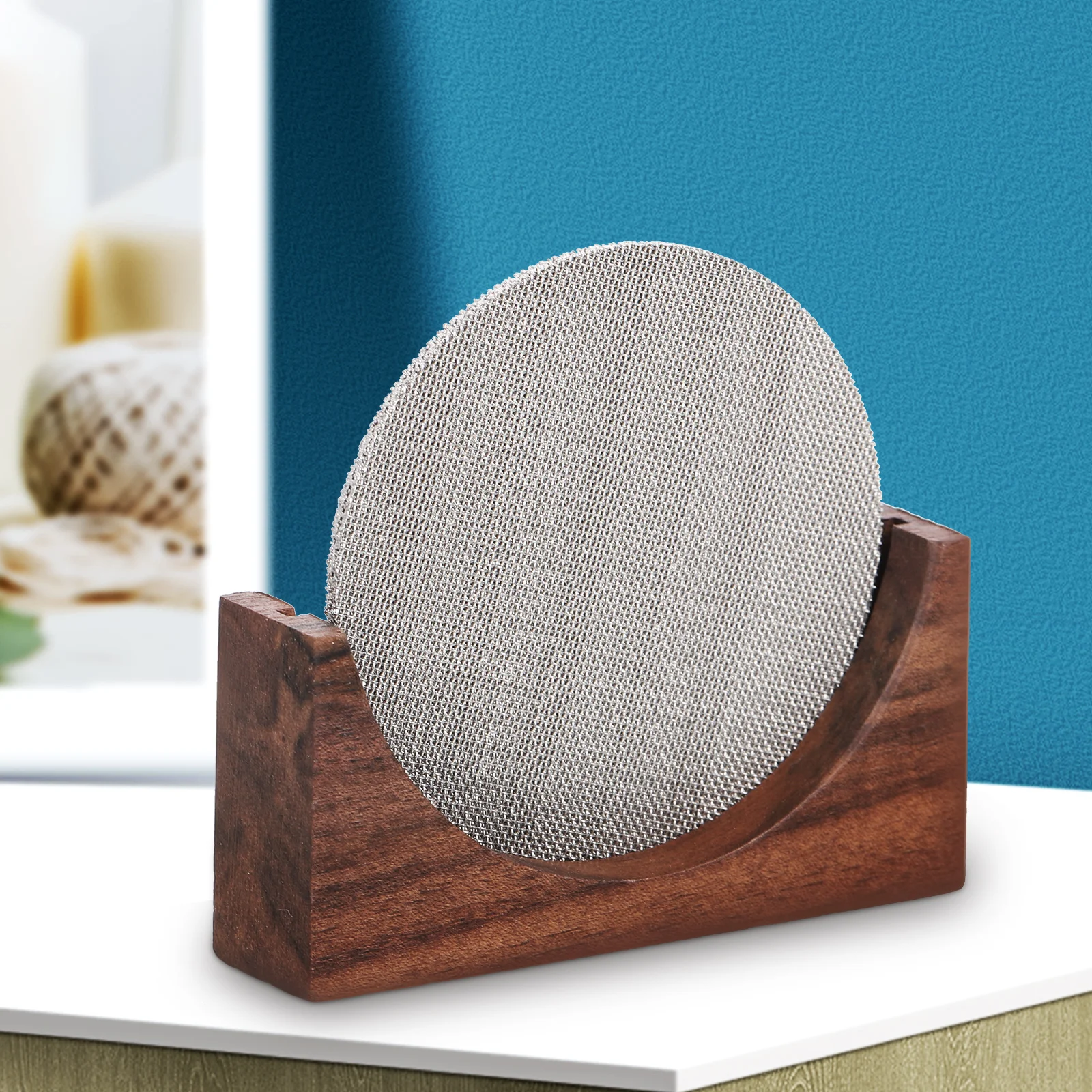 

Coffee Filter Storage Holder Wooden Espresso Puck Screen Stand Sturdy Coffee Maker Filter Organizer Rack Wood Base
