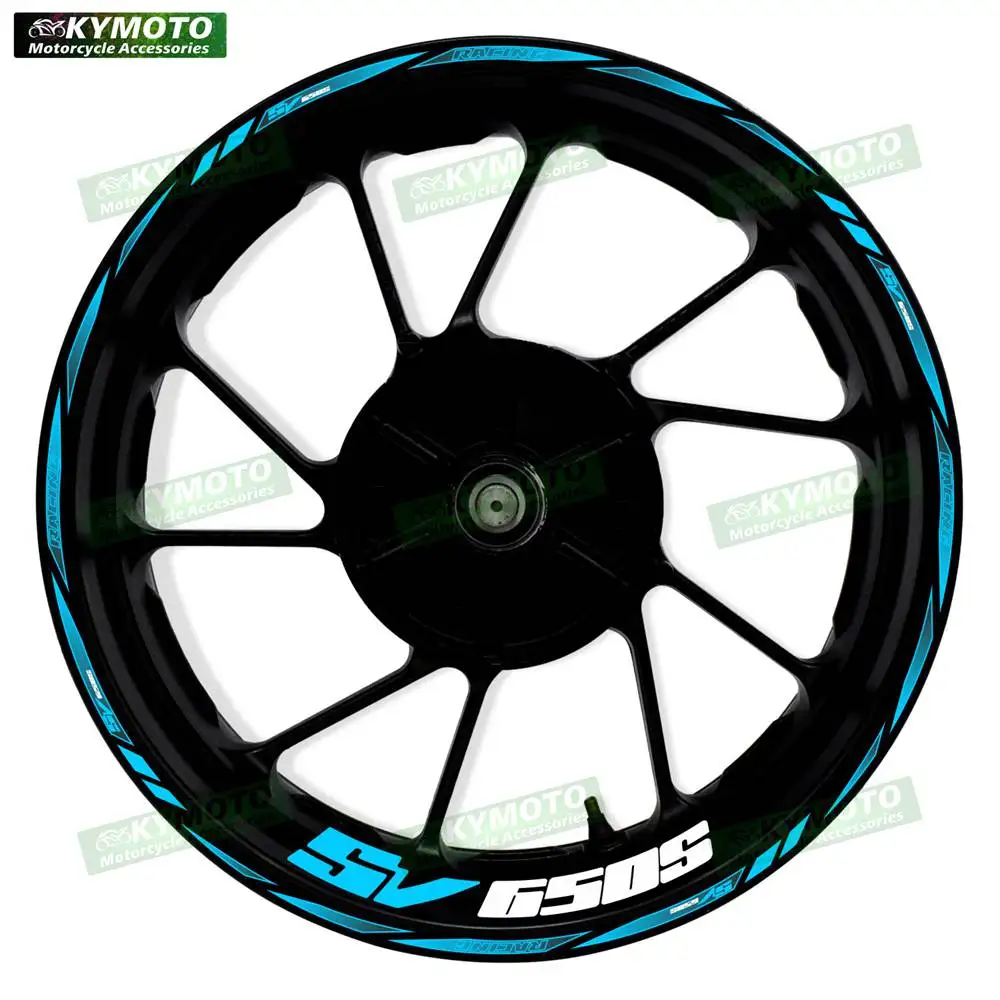 For SV650S SV 650S Motorcycle 17 Inch Front And Rear Racing Wheel Stickers Car Reflective Motorbike Hub Tape Decal Sticker