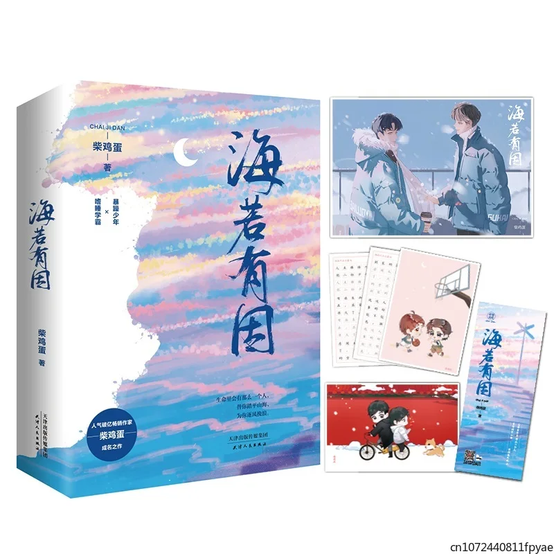 

2 Books/Set Official Hai Ruo You Yin Novel By Chai Ji Dan Addicted Gu Hai, Bai Luoyin Youth Campus Chinese BL Fiction Book