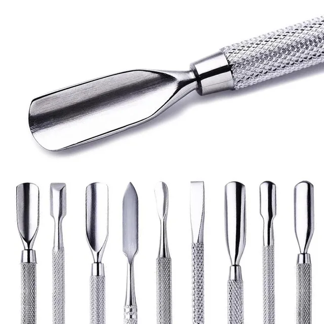 1 szt. Dwustronny odpychacz do skórek ze stali nierdzewnej martwa skóra Push Remover do Pedicure Manicure Nail Art Cleaner Care Tool