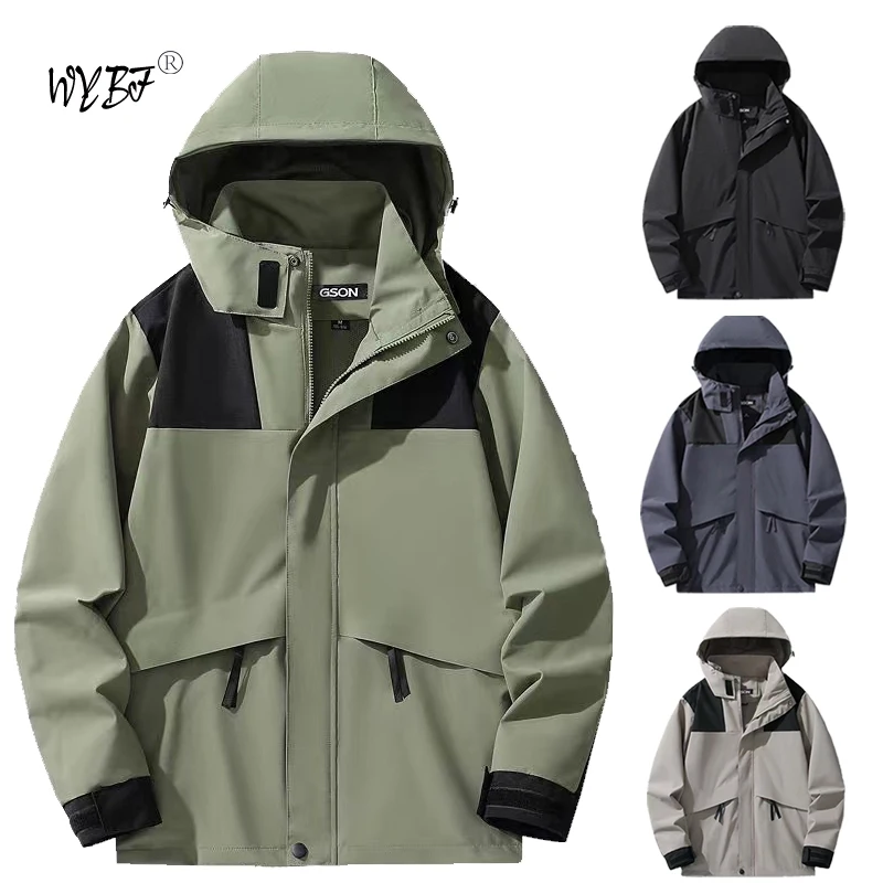 Spring Autumn Men's Outdoor Hunting Windproof Jacket Hooded Waterproof Mountaineering Field jacket Fishing Climbing Male Coat