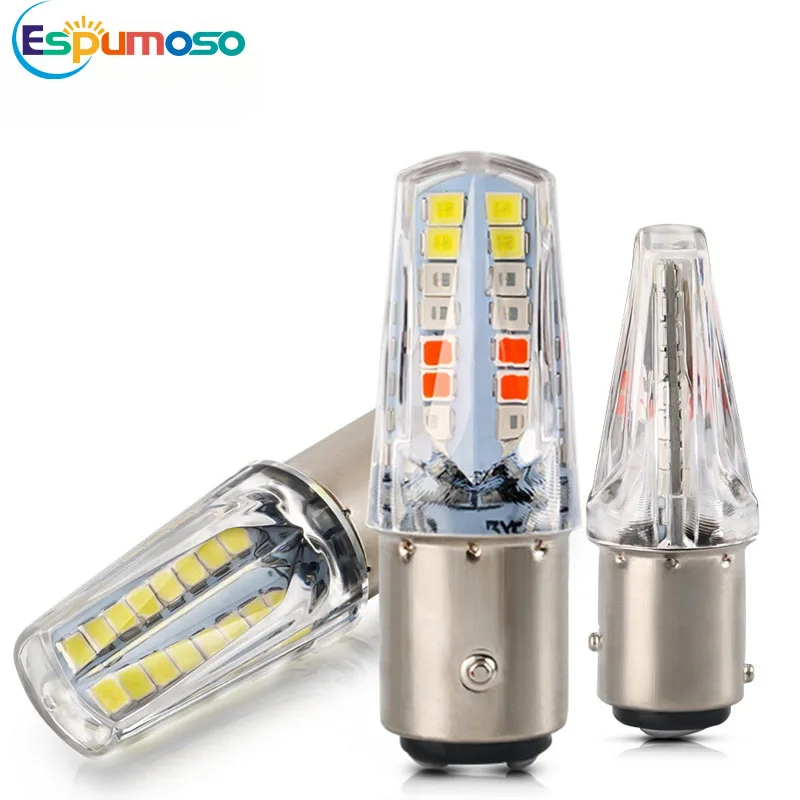 

1pcs Motorcycle Led Lights 1157 2835 32smd Bulbs Strobe Flashing Moto Accessories White 12V Highlight Brake Light Turn Signal