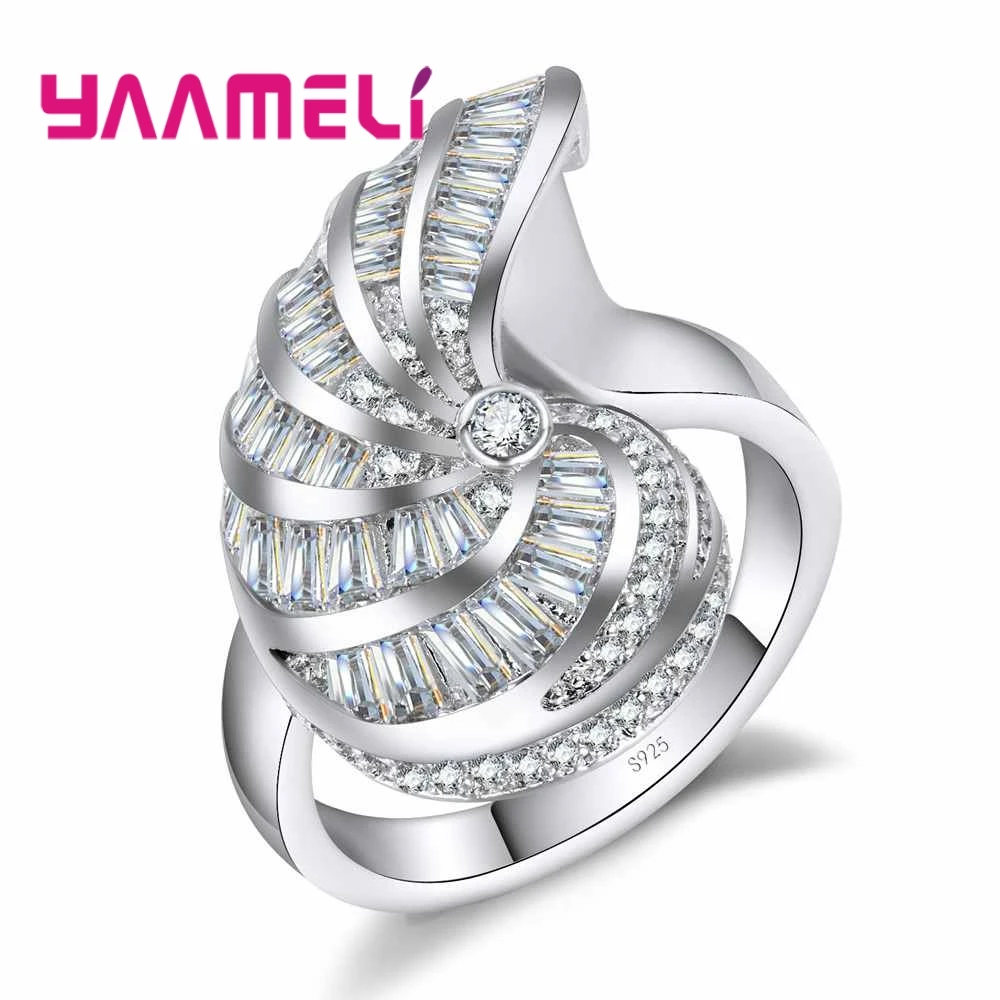Brand Unique Unusual Pop Style Wave Modeling 925 Sterling Silver Ring For Wife Girlfriend Women Wedding Party