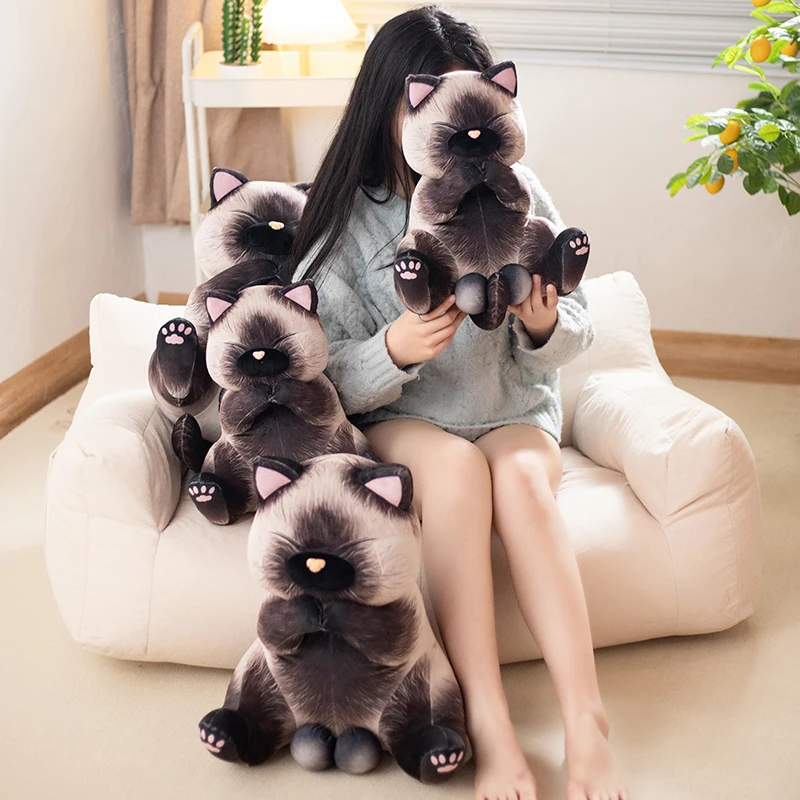 1pc 40/50cm Japanese Cute Pet Kittens Eggs Cats Plush Toys Soft Siamese Cat Stuffed Dolls Kawaii Animal Pillow For Children Gift