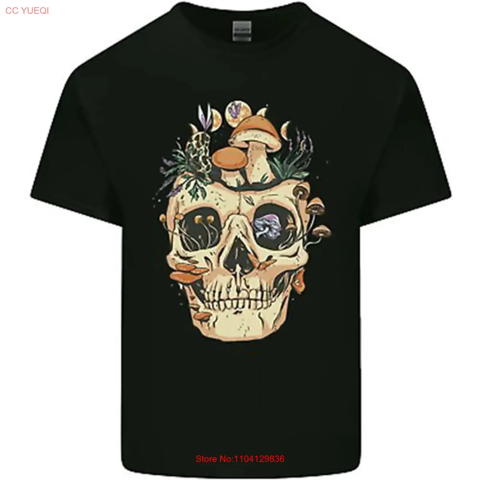 Mushroom Skull Nature Ecology Toadstool Kids T Shirt Boys Girls vintage Washed homme Top For Everyday Wear Unisex Stretched