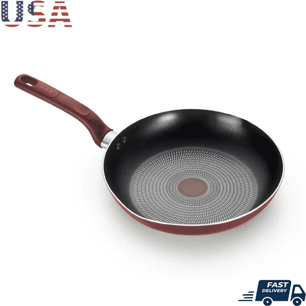 

Nonstick Fry Pan 12 inch Pro-Glide Cookware with Thermo-Spot Indicator Even Heat Base Comfortable Handle Dishwasher Safe Oven