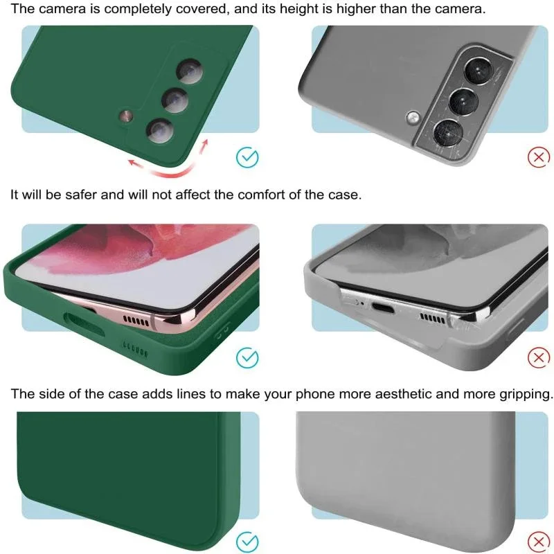 Funda de silicona líquida de lujo para Samsung S25 S24 Galaxy S20 S21 S22 S23 FE Plus Note10 20 A52 A31 A41 A71 A51 A72 A70 A50 6