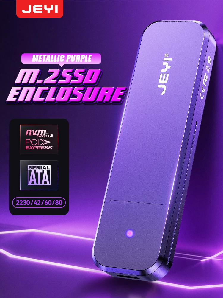 Obudowa aluminiowa JEYI M.2 SSD (10 Gbps) z obsługą podwójnego protokołu NVMe/SATA |   USB 3.2 | Obsługuje dyski SSD 2230/42/60/80 |   UASP+TRIM — zdjęcie produktu 7