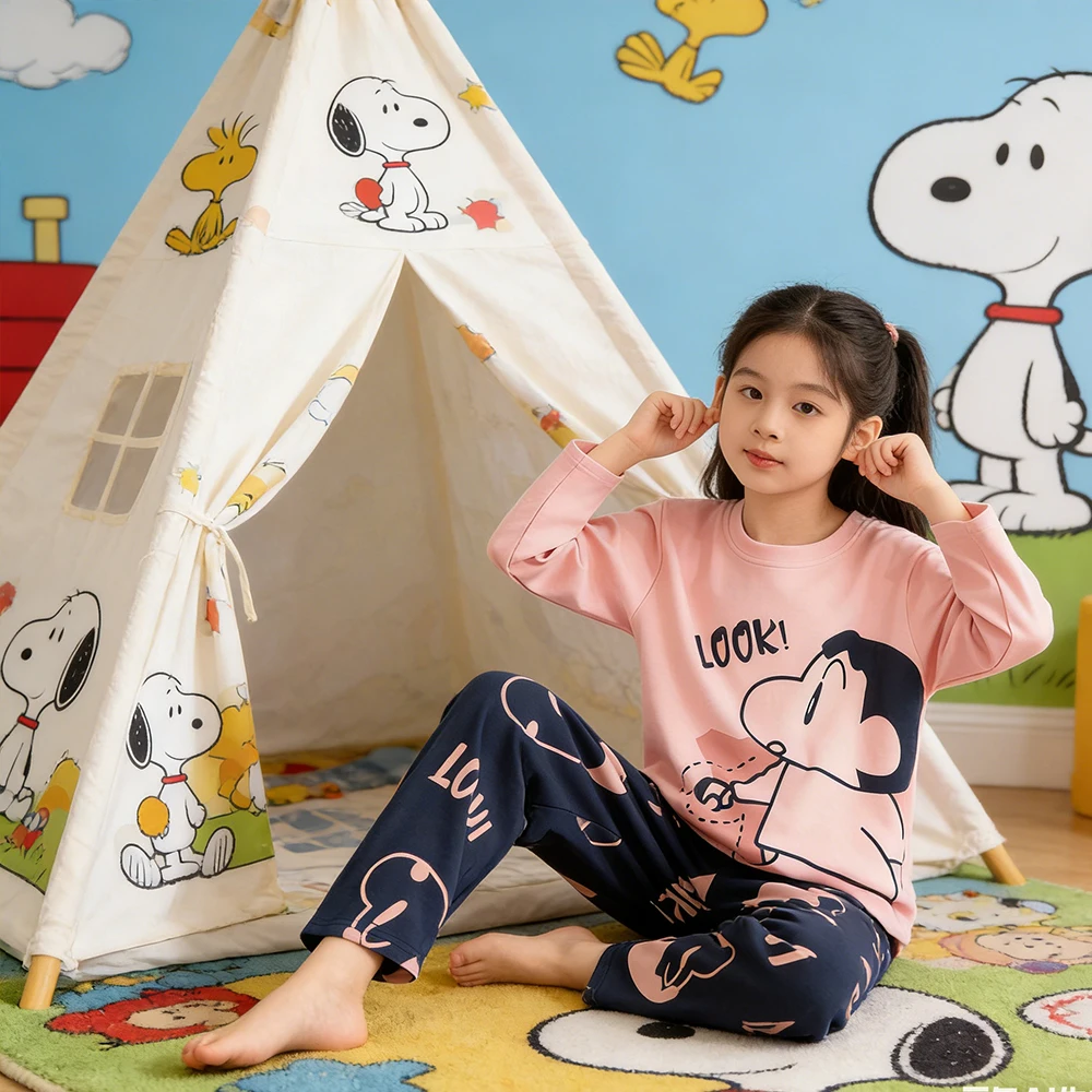 Conjunto de Pijama Kawaii Crayon Shin Chan para Niñas y Niños, Ropa de Dormir de Algodón Suave con Mangas Raglán, Ropa de Casa con Dibujos Animados