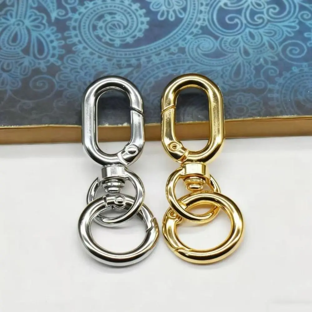 2pcs New Metal Double Opening Swivel Clasp Clips with Key Ring Zinc alloy Key Chain Clip 3 Colors DIY Keychains Lanyard