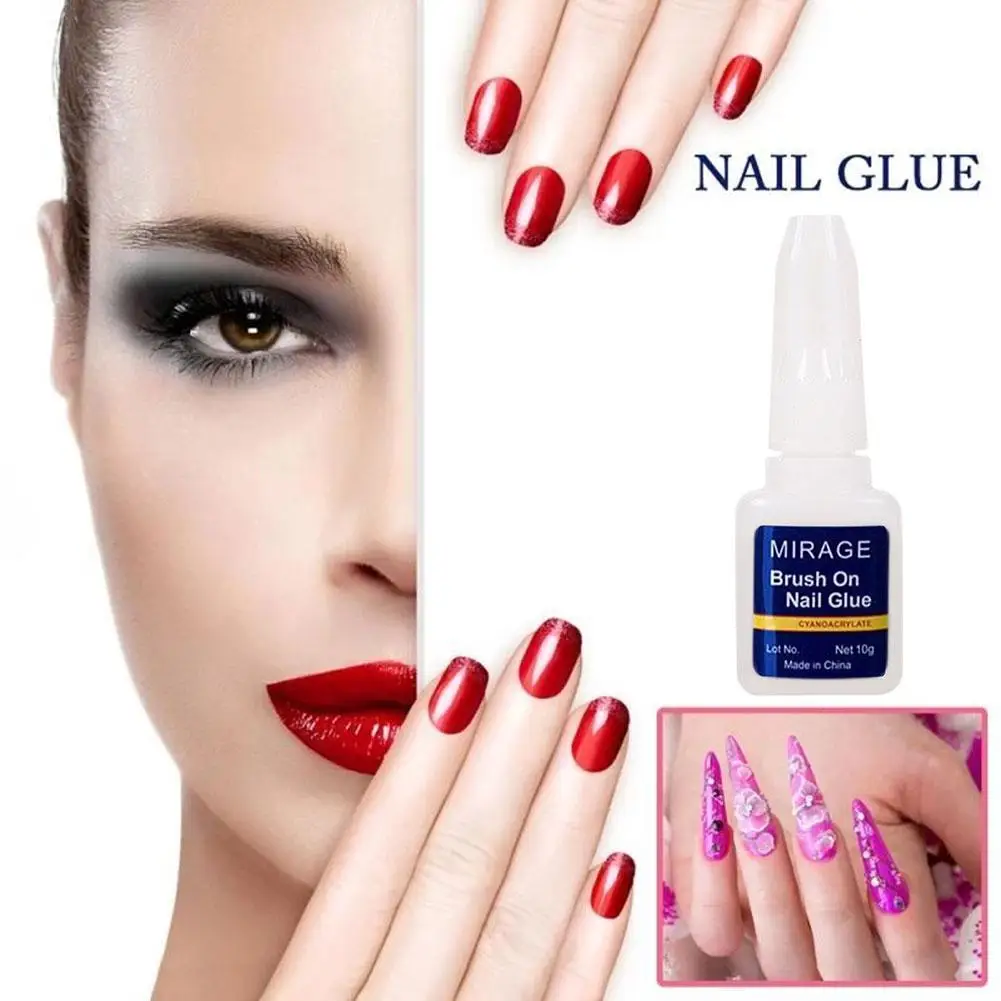 5 pz/vendita colla per unghie super forte punte acriliche e colla per unghie professionale con strass 10g colla a lunga durata ad asciugatura rapida