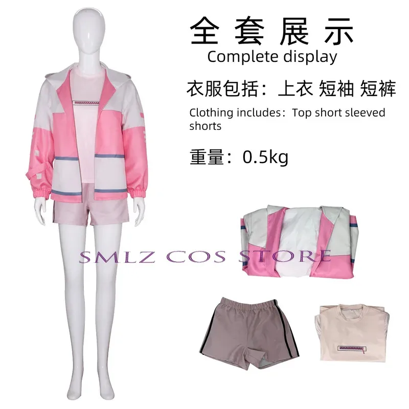 Li Tianchen Tianxi Cosplay  Anime Arrogant Girl Link Click Costume Pink Uniform Wig Party Activity Role Play Outfit for Women