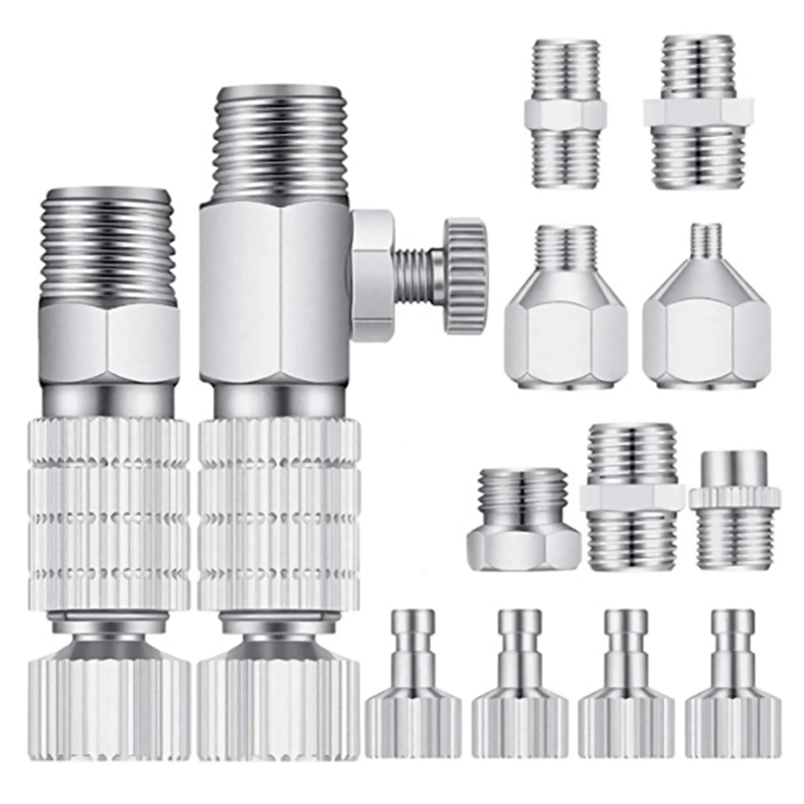 

15Pcs Airbrush Adapter Kit Different Quick Release Disconnect Fitting Connector Set For Compressor Airbrush Air Hose Supplies