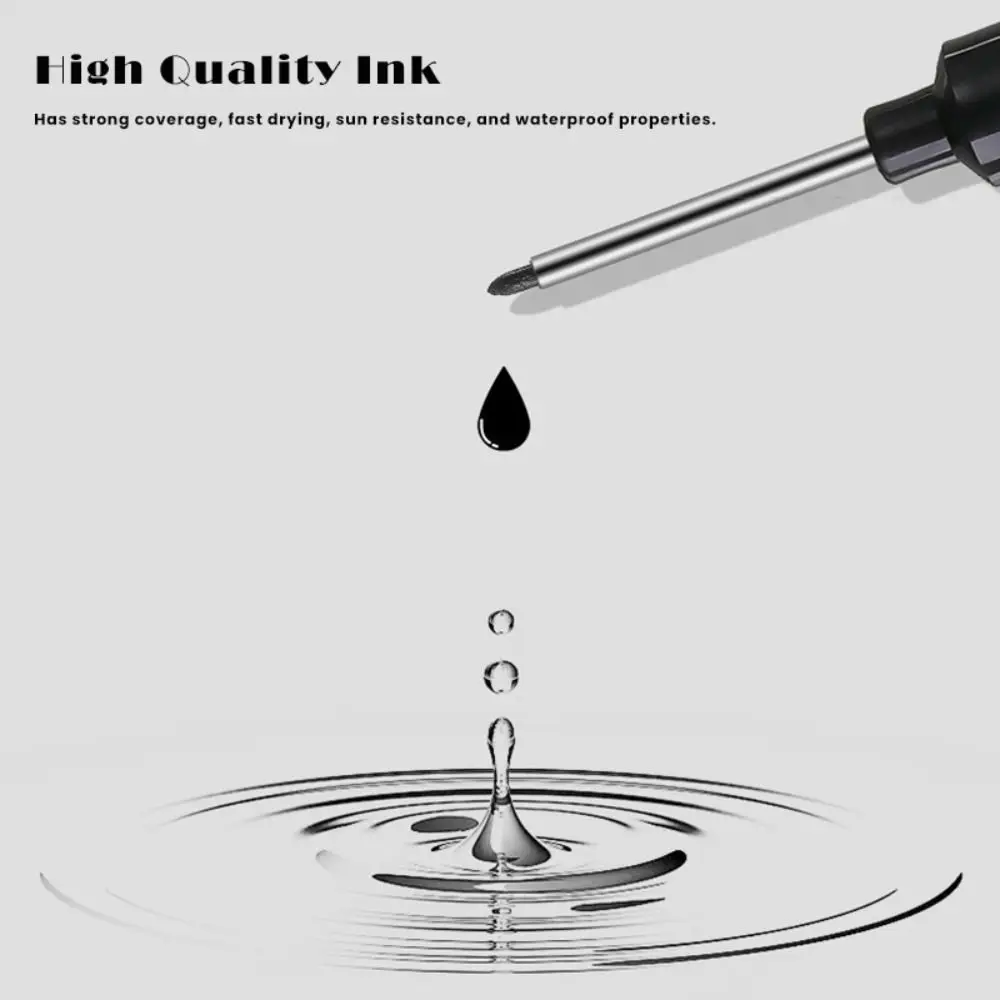 

4 Colors Construction Marker Pen Double Nib Long Head Long Head Marker Pen 20mm Deep Hole Carpenter Perforating Pen