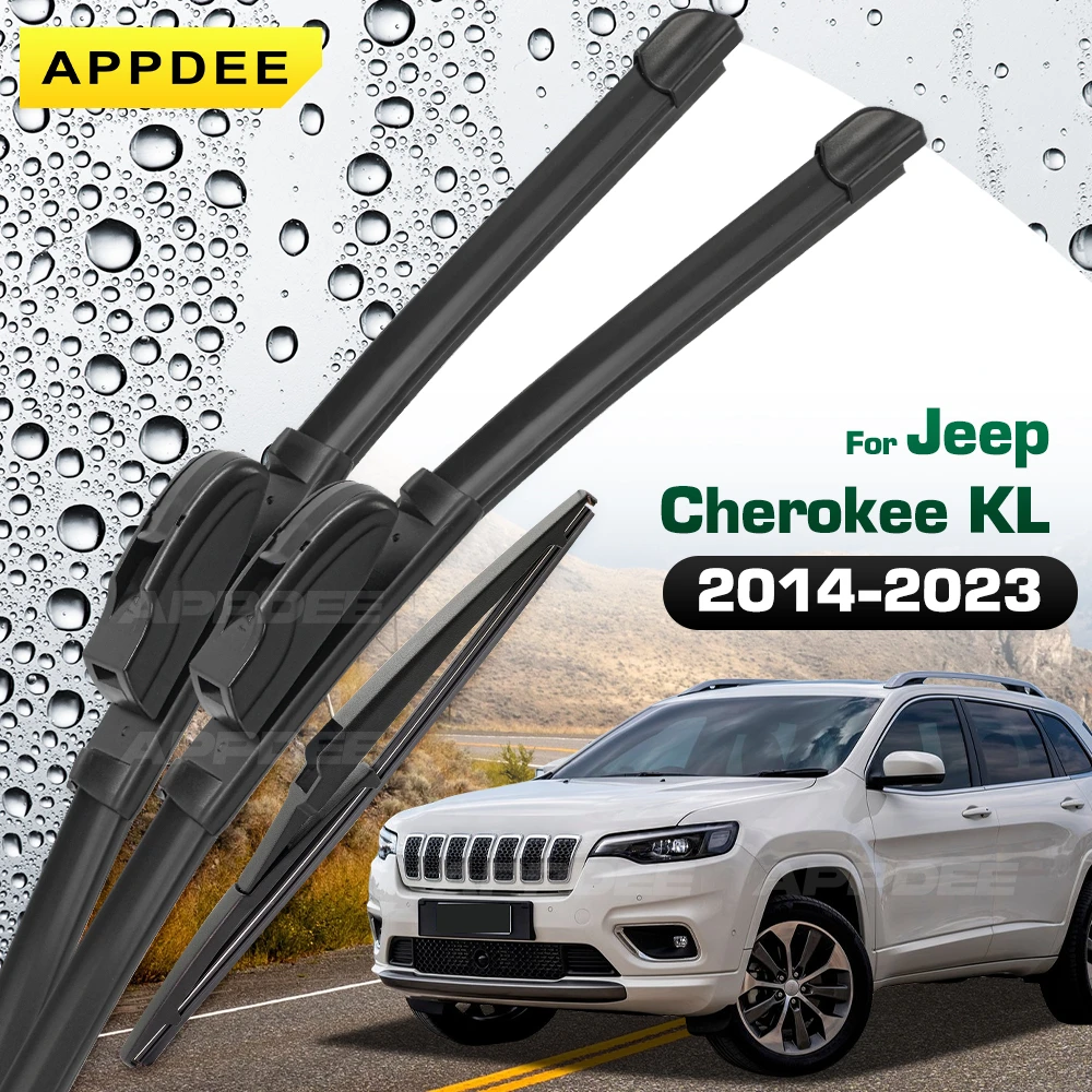 

For Jeep Cherokee KL 2014-2023 Silicone & Rubber Wiper Front & Rear Wiper Blades Windshield Windscreen Window Brushes