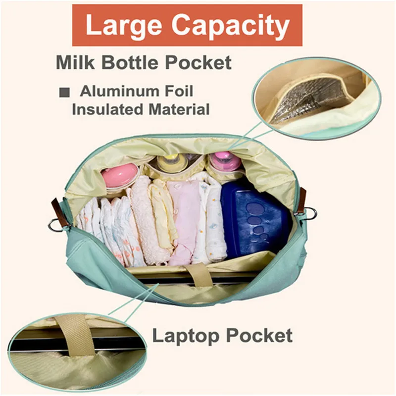 Multifunctional Large Fashion Mommy Messenger Bag Waterproof Travel Maternity Handbag Backpack For Mom/Dad Baby Stroller Bags