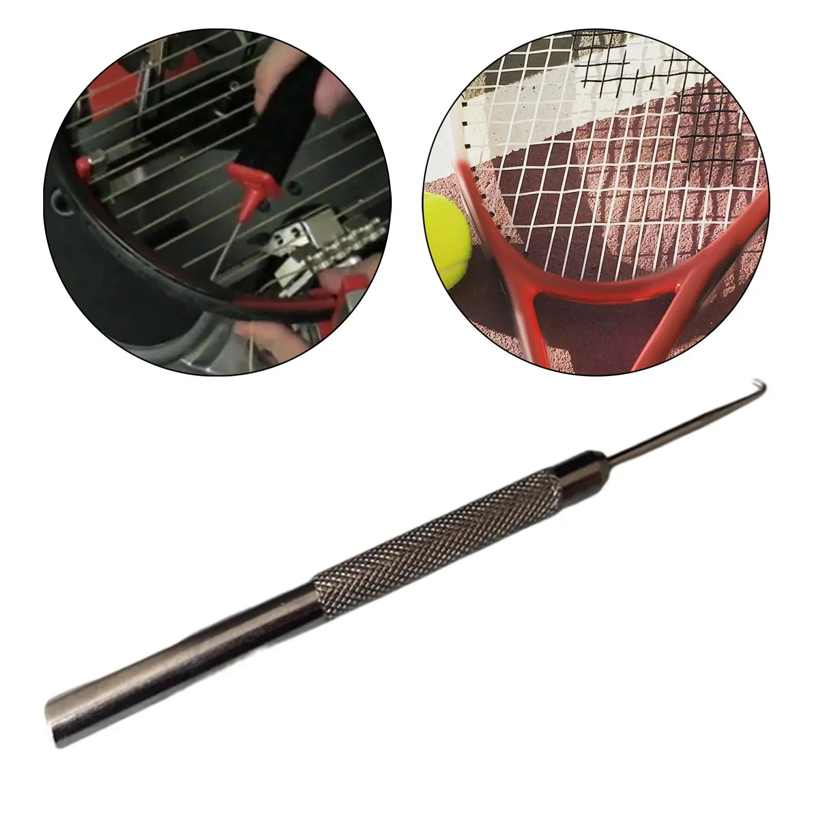 

Anti Slip Handle Racquet Stringing Straight Tool Metal Puller for Tennis Badminton Squash Racquet Replacement