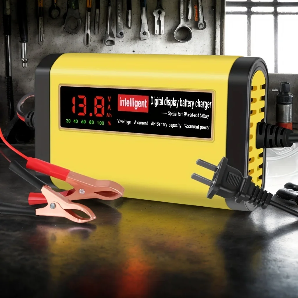 

1 шт. Автомобильное зарядное устройство - 3-ступенчатая автоматическая свинцово-кислотная зарядка AGM GEL 2A, быстрая зарядка