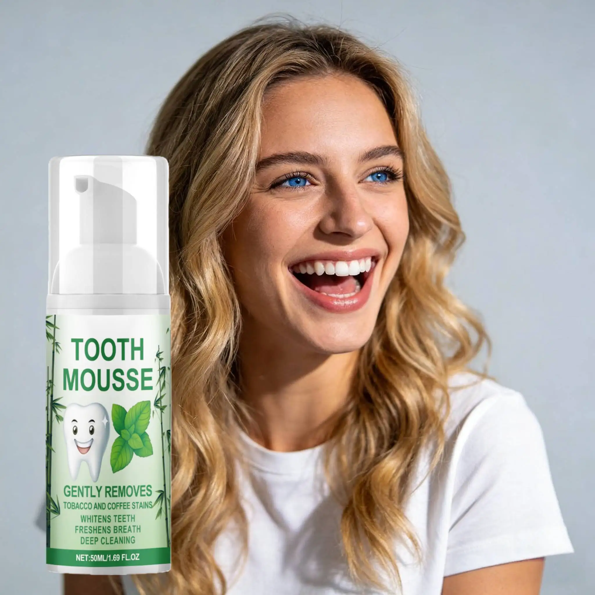 نفس منعش يضيء الأسنان موس تهدئة اللثة إزالة الروائح تقليل لوحة الأسنان منع تسوس الأسنان جوهر تنظيف الفم