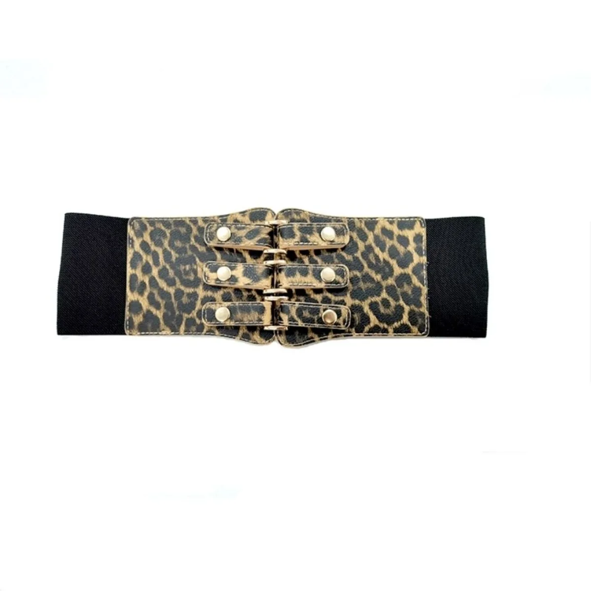 Korean Wide Waist Belt for Women - Classic Circle Buckle Stretch Corset Belt, Slimming Wide Elastic Belt for Dresses