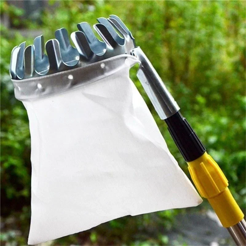 Farm Fruit Picker Garden Orchard Peach Apple Tall Tree Picker Metal Picker Collection Bag Autumn Harvest Convenience Tool view 2