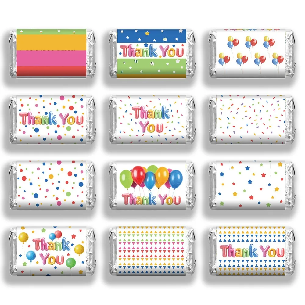 Leaf Paper Self Adhesive Mini Bar Wrappers Baby Shower Lable Stickers for Baby Boys Girls Shower Decor Balloon