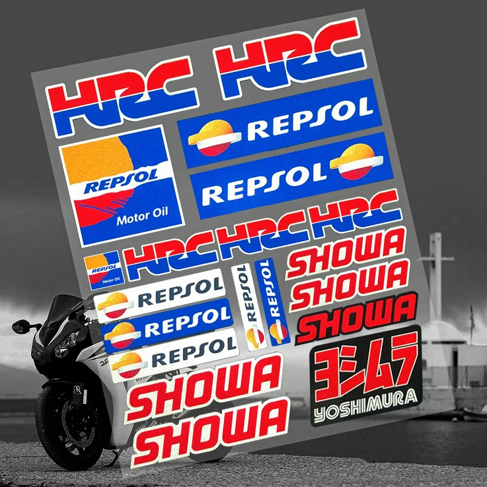 For HRC Repsol Showa Yoshimura Helmets Stickers Motorcycle HONDA Racing CBR CB R CB650R CB125R CBR1000RR 650R 600RR 500R 650 600