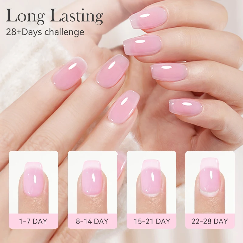 LILYCUTE 8ml Pink Nude Extension Nail Gel Polish Acrylic Construct Hard Gel Soak Off UV LED Self Leveling Gel For Nail Art DIY