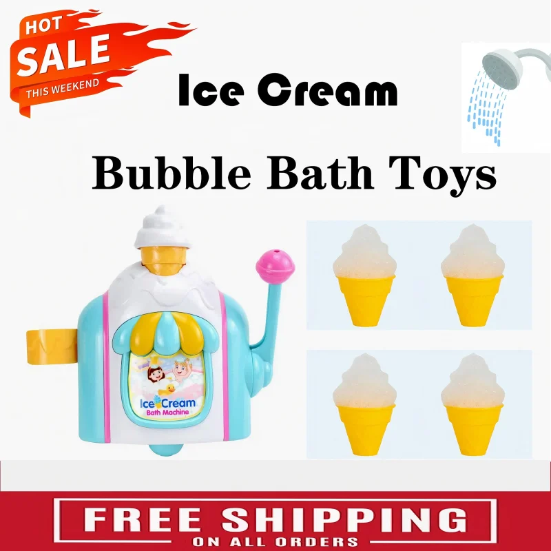 

newest Internet hot models ice cream machine foam machine strong suction bath toys baby toys happy moments