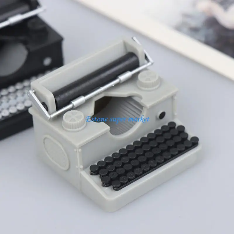 

090B Plastic Miniature Typewriter Model Vintage Office Scene Decoration Accessories